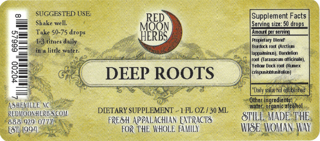 Deep Roots Herbal Extract of Dandelion, Burdock, and Yellow Dock Herbal Extract Suggested Dosage and Supplement Facts
