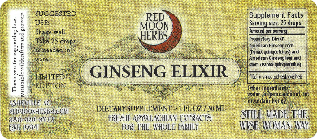 American Ginseng Elixir (Panax quinquefolius) Extract Suggested Dosage and Supplement Facts