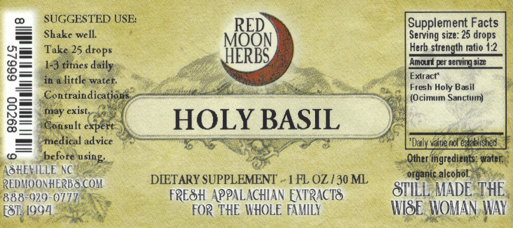 Holy Basil Tulsi (Ocimum africanum or sanctum) Herbal Extract Suggested Dosage and Supplement Facts