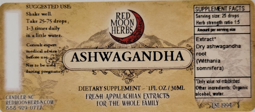 Ashwagandha (Withania somnifera) Herbal Extract Suggested Dosage and Supplement Facts