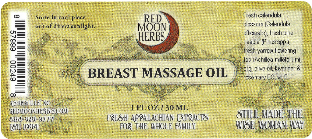 Breast Massage Herbal Oils of Calendula, Pine, and Yarrow Suggested Use and Ingredients