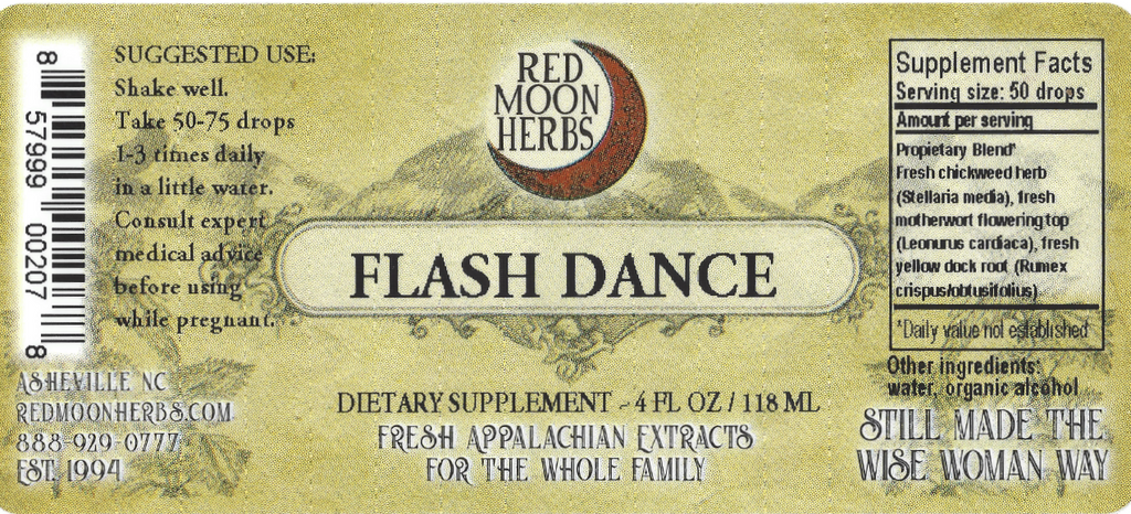 Flash Dance Herbal Extract of Chickweed, Motherwort, and Yellow Dock Suggested Dosage and Supplement Facts