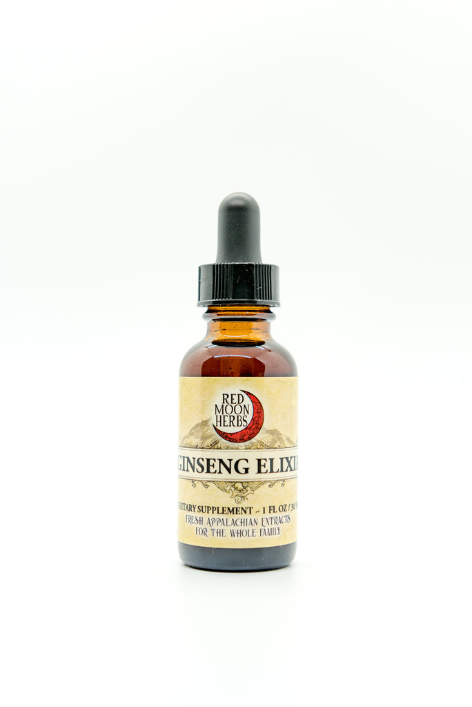 American Ginseng Elixir (Panax quinquefolius) Extract Bottle for Energy, Immunity, and Anxiety
