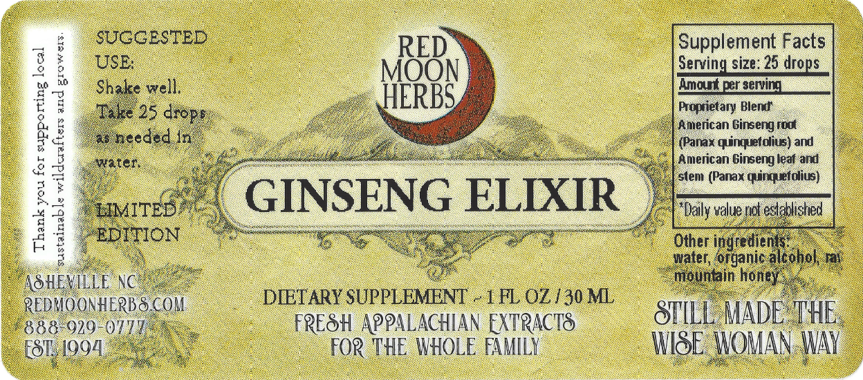 American Ginseng Elixir (Panax quinquefolius) Herbal Extract Red Moon Herbs American Ginseng Elixir (Panax quinquefolius) Herbal Extract Red Moon Herbs