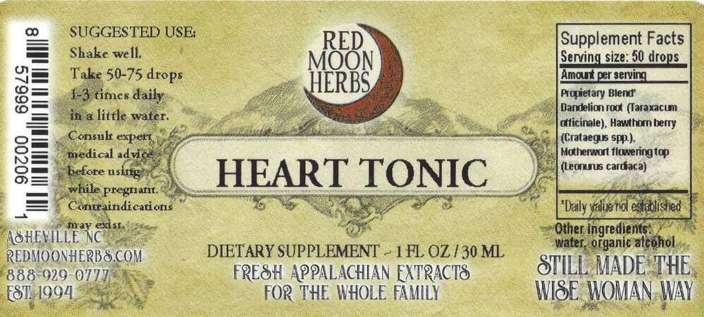 Heart Tonic with Dandelion, Hawthorn Berry, and Motherwort Suggested Dosage and Supplement Facts