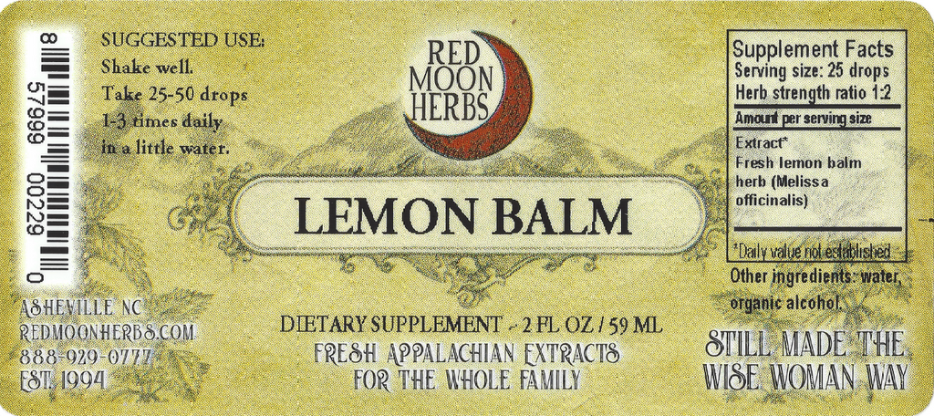 Lemon Balm (Melissa officinalis) Herbal Extract Suggested Dosage and Supplement Facts