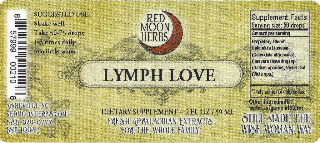Lymph Love Herbal Extract with Calendula, Cleavers, and Violet Suggested Dosage and Supplement Facts