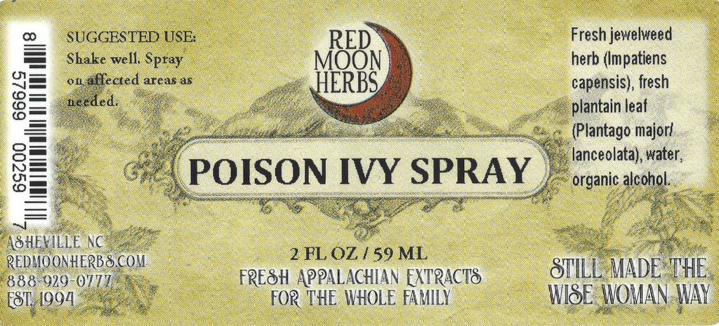 Poison Ivy Herbal Spray with Jewelweed and Plantain Preventative and Treatment Suggested Uses and Ingredients
