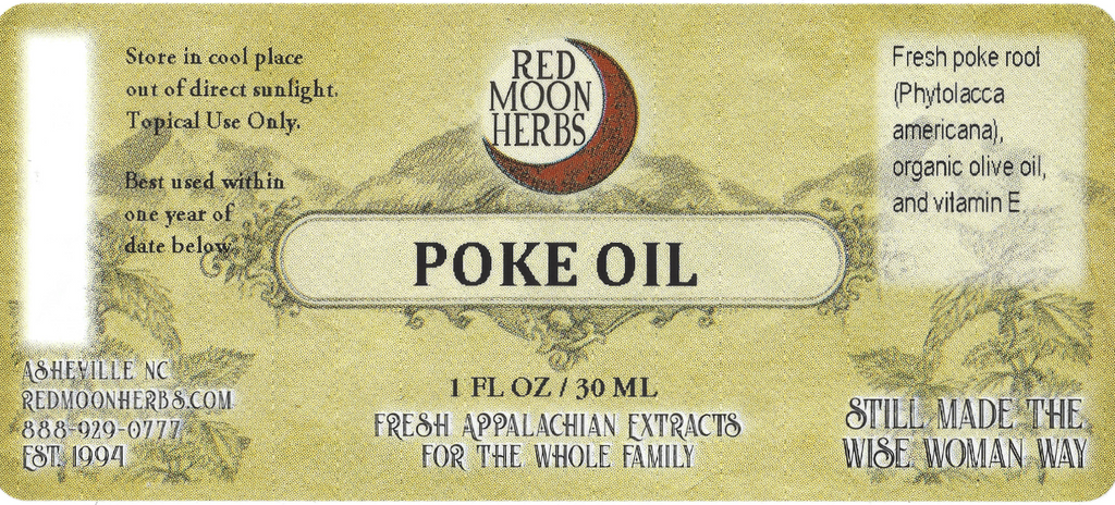 Poke Root (Phytolacca americana) Herbal Infused Oil Suggested Uses and Ingredients