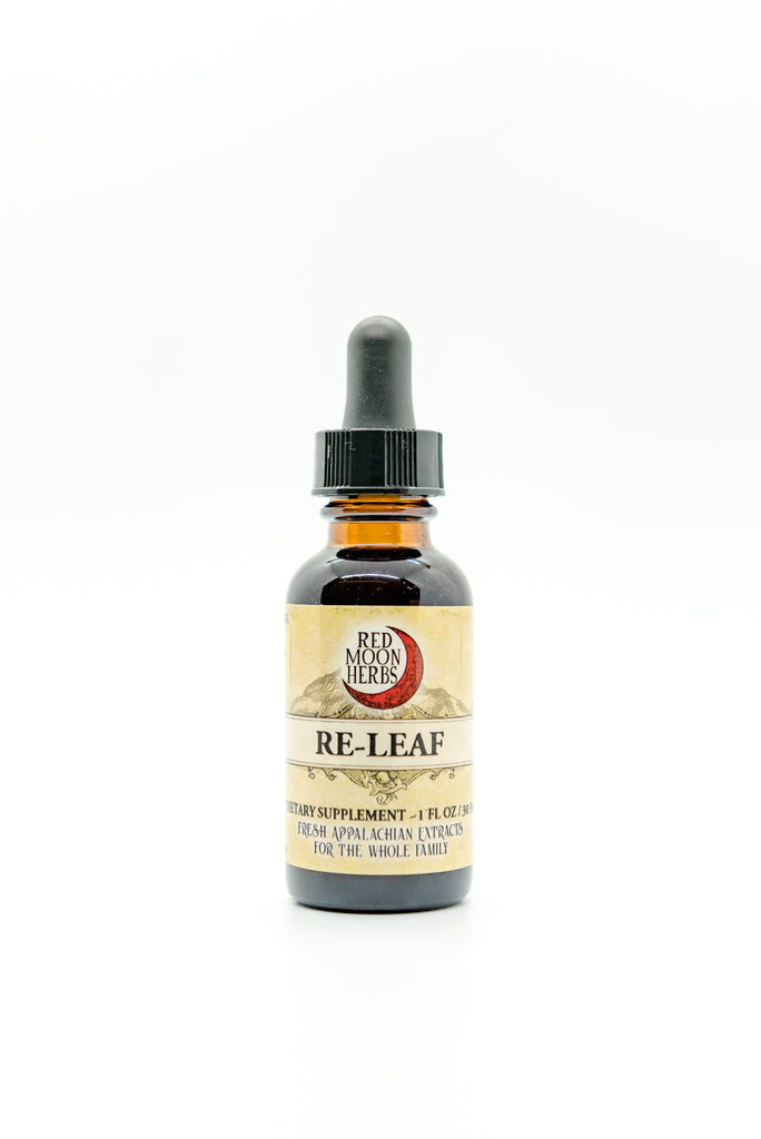 Re-Leaf Herbal Blend of Wild Lettuce, California Poppy, Pedicularis, and Cramp Bark for Pain, Inflammation, and Injury
