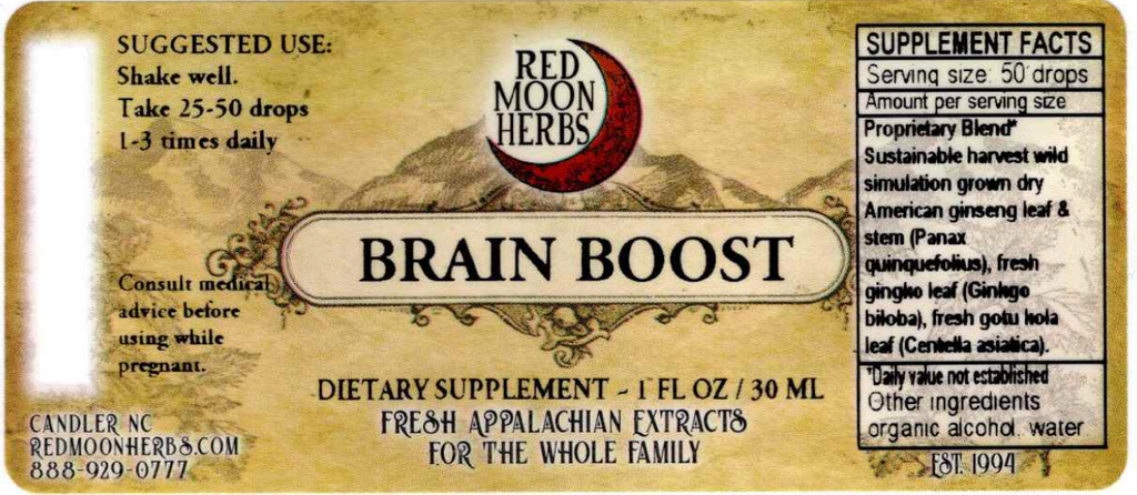 Brain Boost Brain Tonic of Ginseng, Ginkgo, and Gotu Kola Herbal Extract Suggested Dosage and Supplement Facts