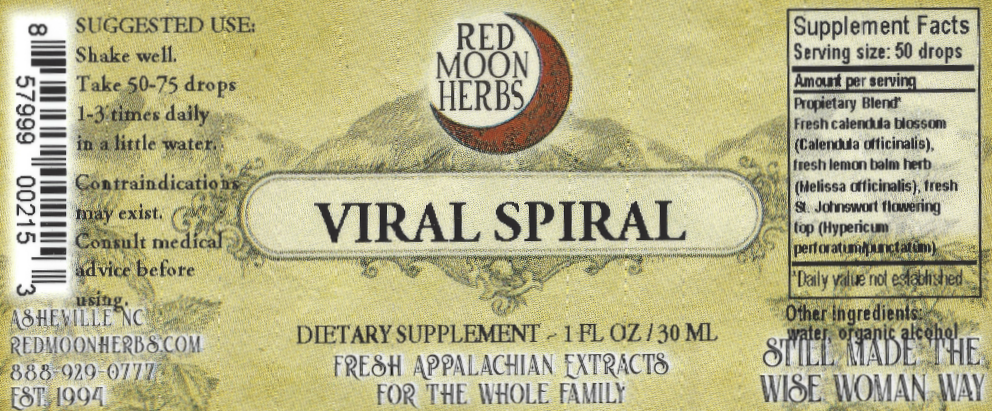 Viral Spiral Herbal Extract of Calendula, Lemon Balm, and St. John's Wort Suggested Dosage and Supplement Facts