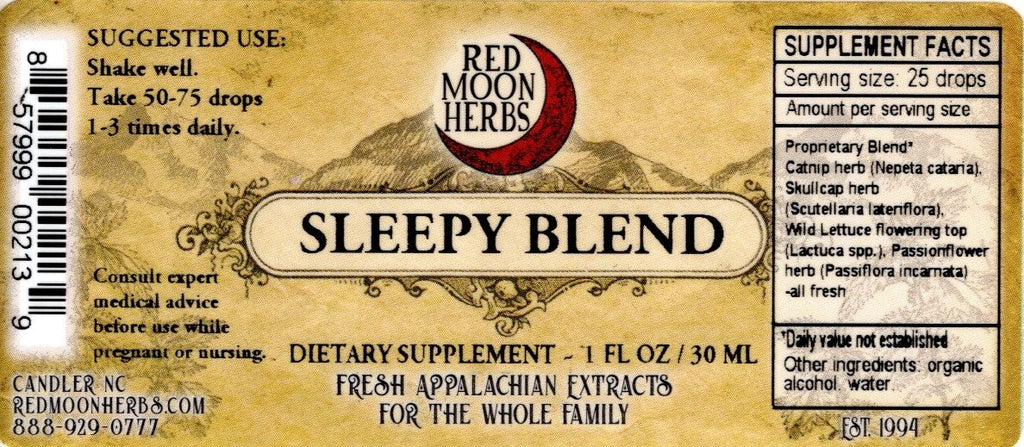 Sleepy Blend of Catnip, Skullcap, Wild Lettuce, and Passionflower Organic Herbs for Occasional Insomnia